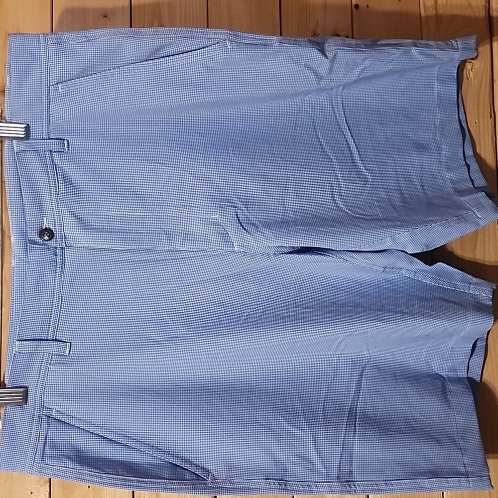 Men’s FootJoy Blue and White Plaid Seersucker Check Golf Shorts Size 36